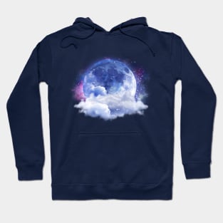 Cute Moon Cloud Star Pattern Pink Universal Night Hoodie